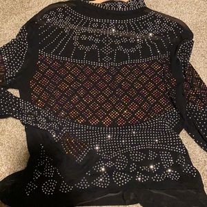 Sparkly sheer black shirt (bodysuit style)
